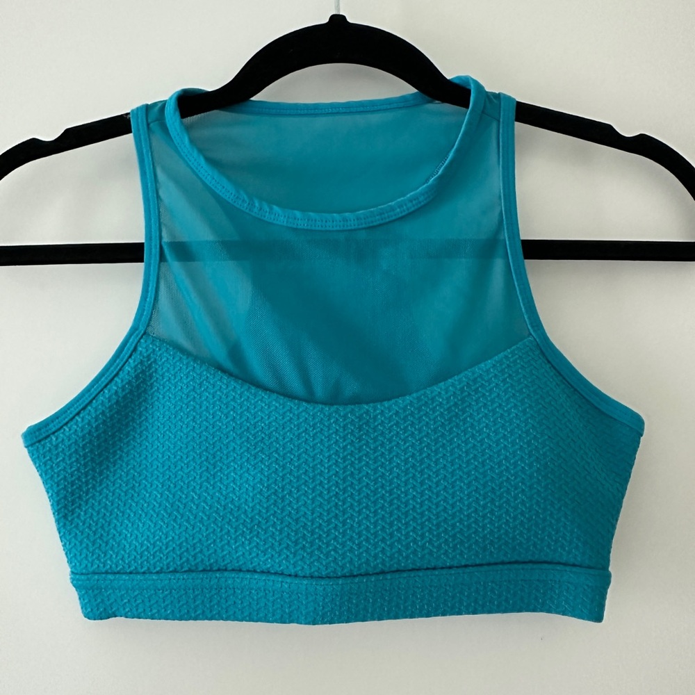 New Forever 21 Mesh Blue Halter Sports Bra Small
